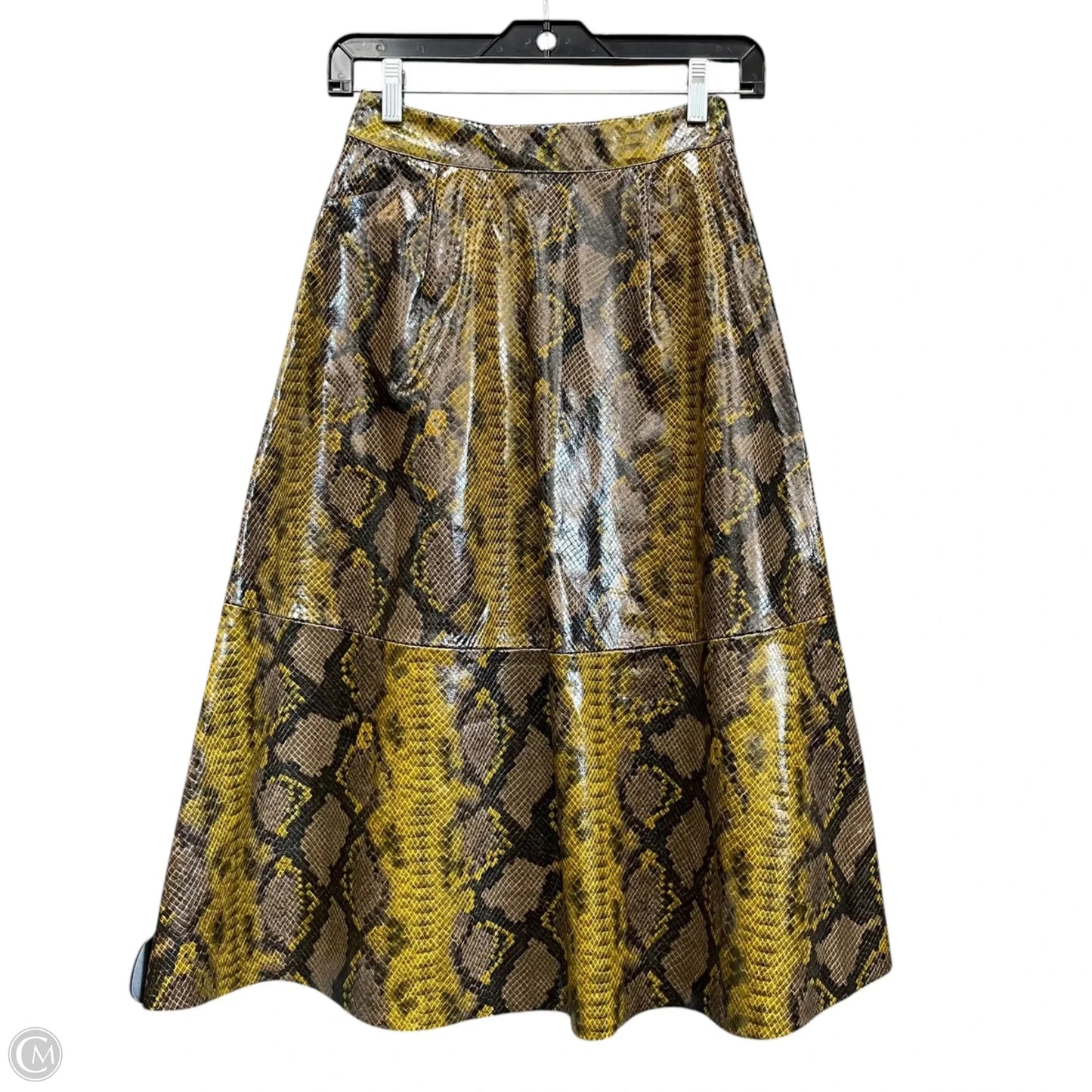 Skirt Midi By Zara Basic In Snakeskin Print, Size: Xs