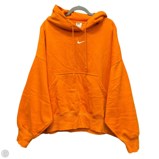 Sweatshirt Hoodie By Nike Apparel In Orange, Size: Xl
