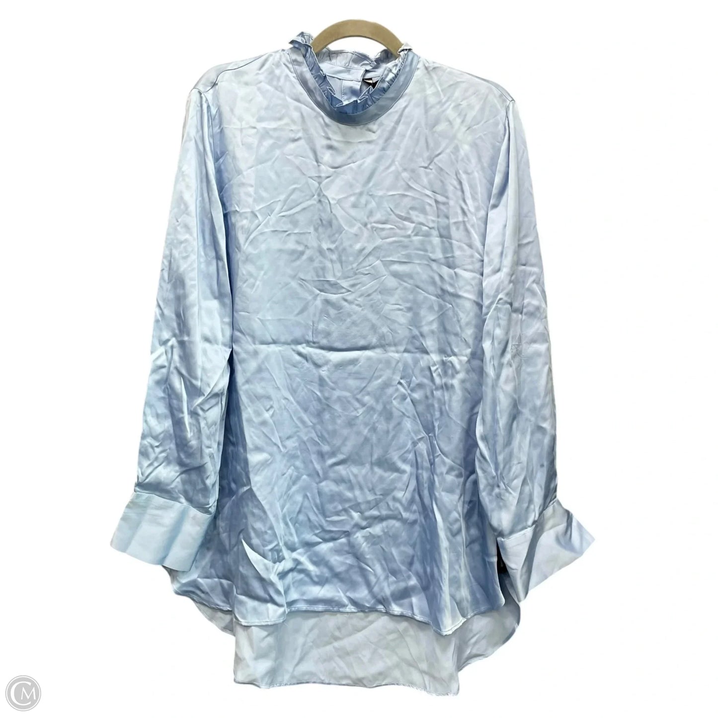 Blouse Long Sleeve By Zara Women In Blue, Size: Xl