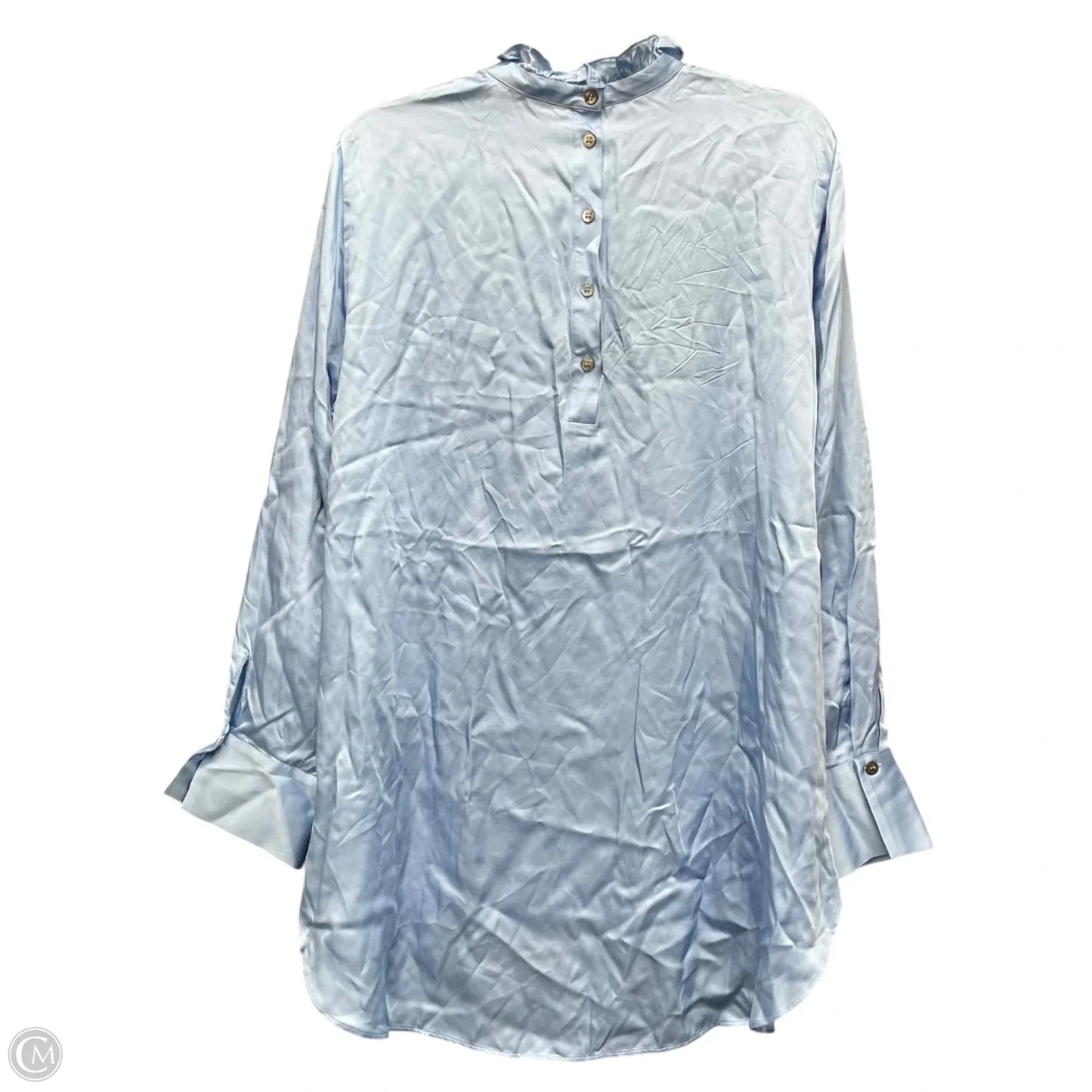 Blouse Long Sleeve By Zara Women In Blue, Size: Xl