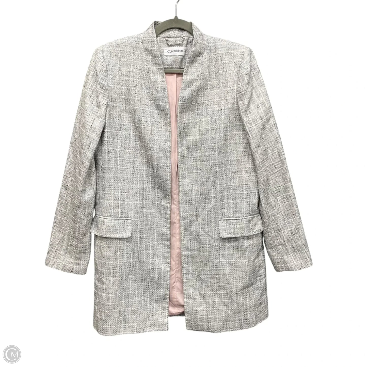 Blazer By Calvin Klein In Grey, Size: 12