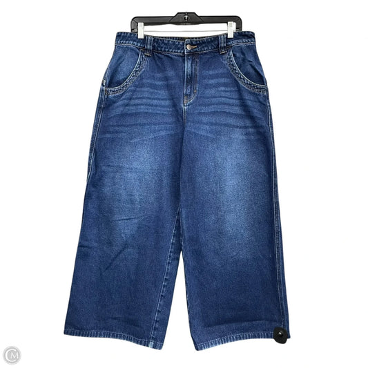 Jeans Wide Leg By Fashion Nova In Blue Denim, Size: 14