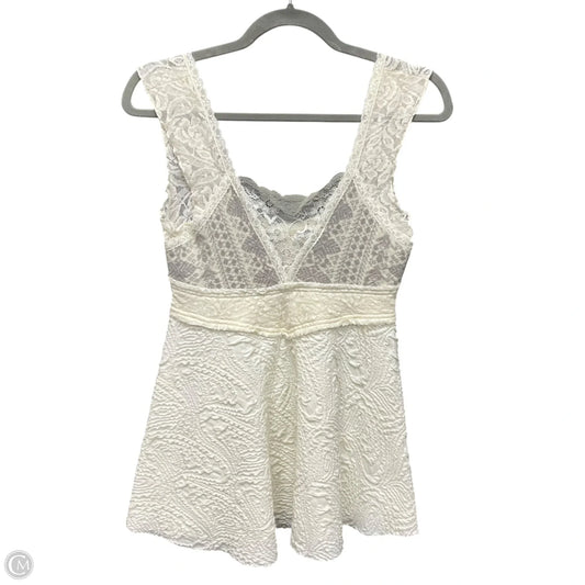 Blouse Sleeveless By Free People In Cream & Grey, Size: M
