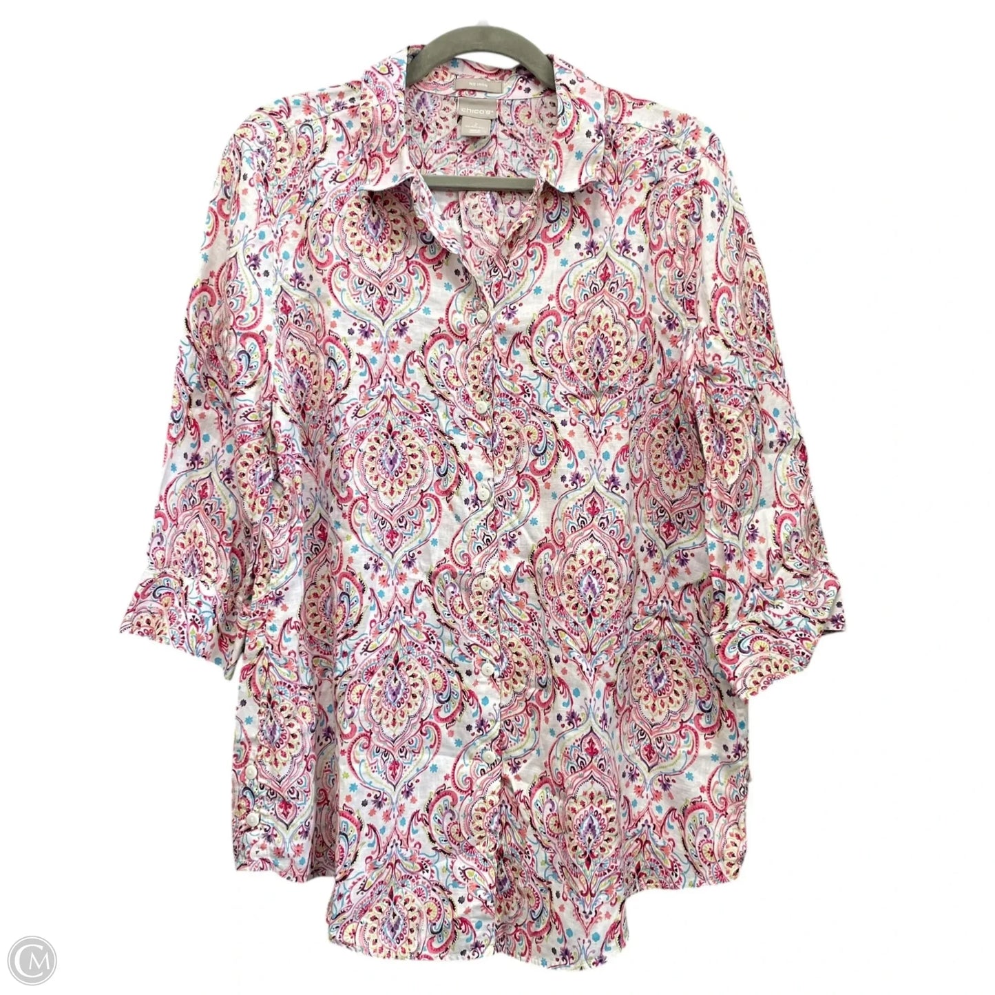 Top Long Sleeve By Chicos In Multi-colored, Size: 12