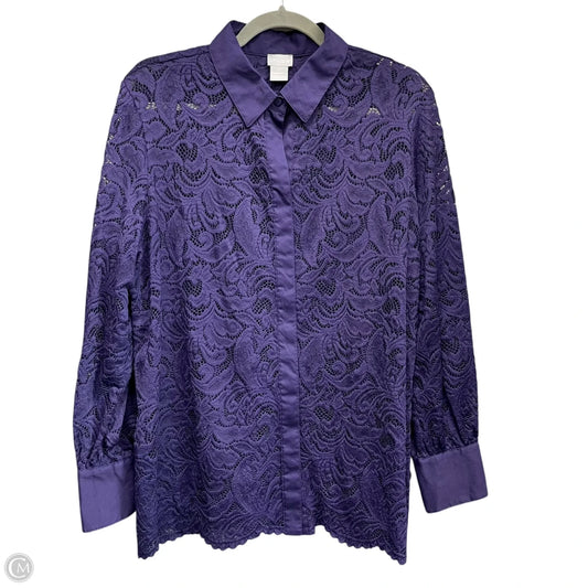 Top Long Sleeve By Chicos In Purple, Size: 12
