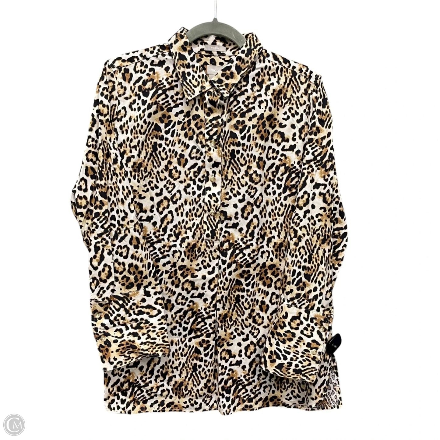 Tunic Long Sleeve By Chicos In Animal Print, Size: 12