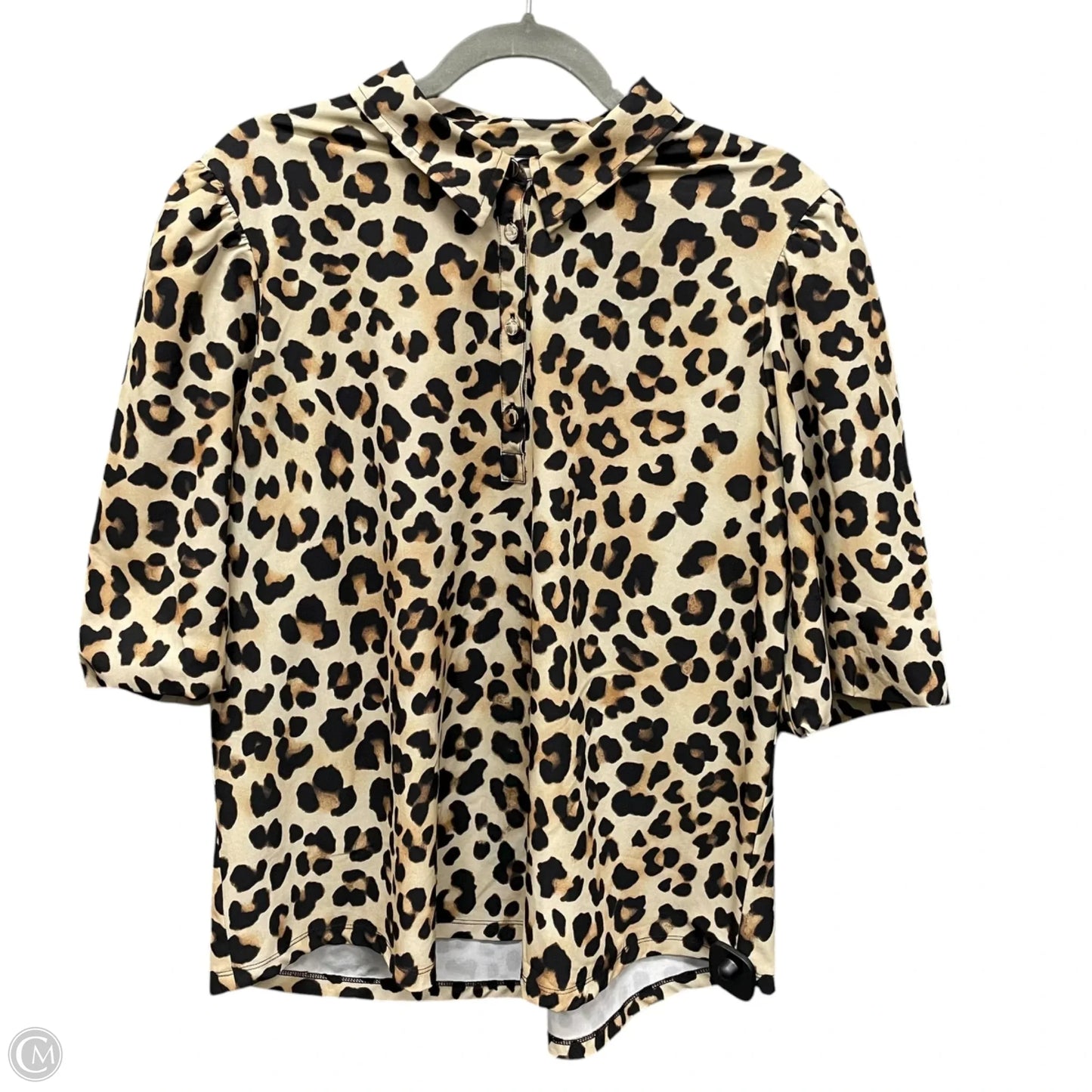 Blouse Short Sleeve By Chicos In Animal Print, Size: 14