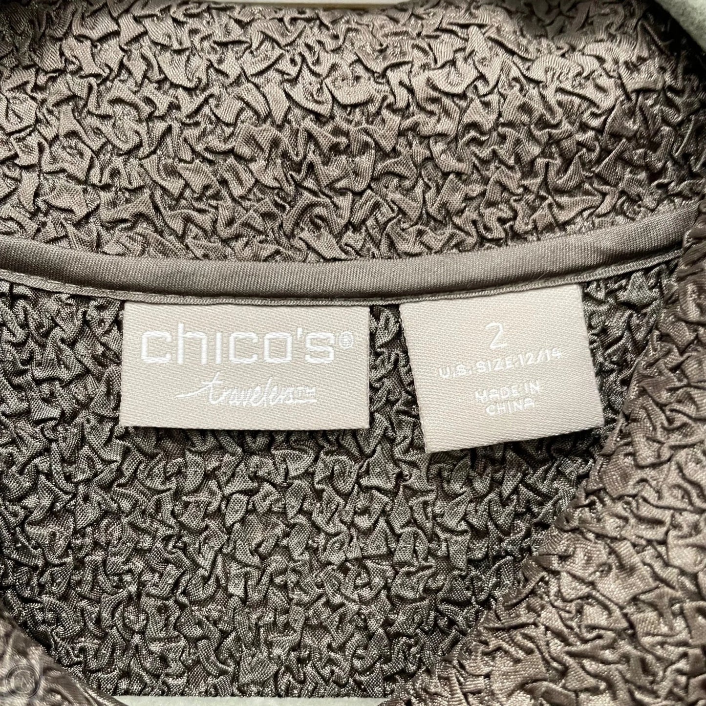 Top Long Sleeve By Chicos In Brown, Size: 12