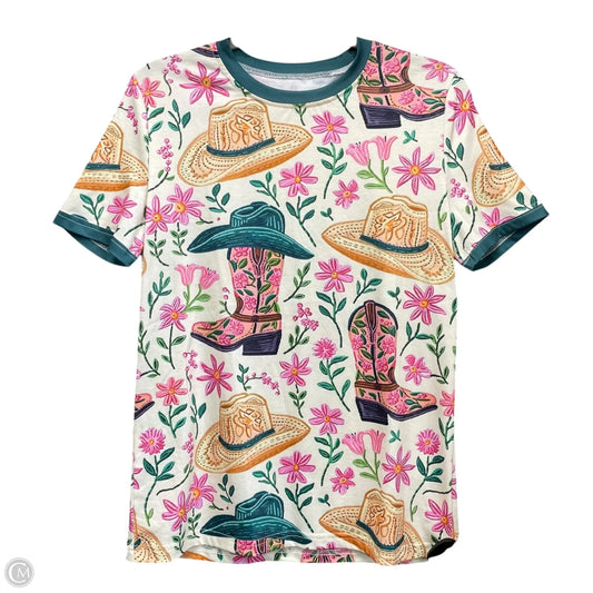 Top Short Sleeve By Jennifer Lopez In Multi-colored, Size: S