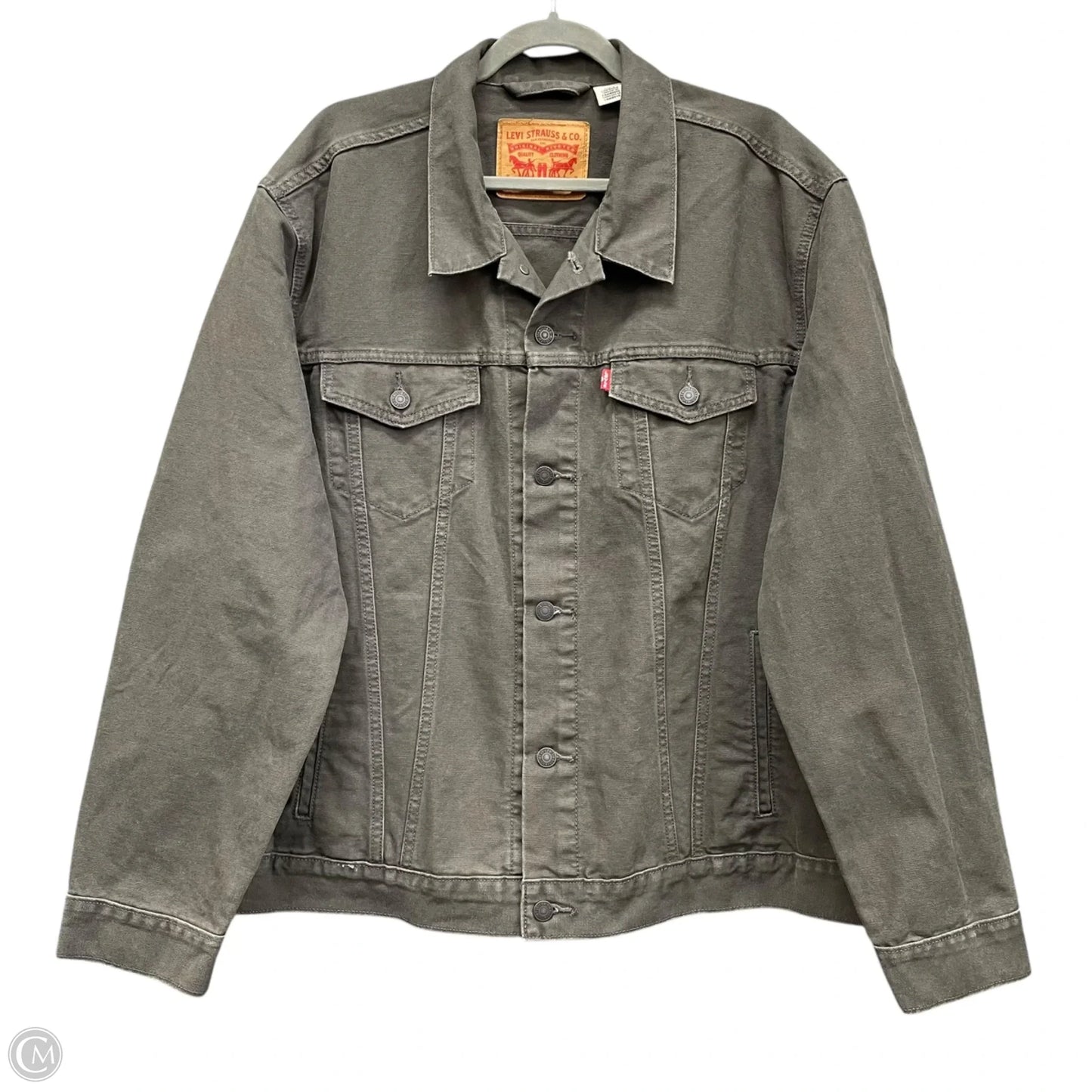 Jacket Denim By Levis In Green, Size: Xxl