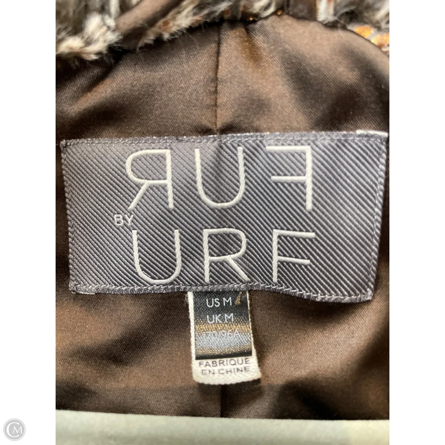 Jacket Faux Fur & Sherpa By Anthropologie In Brown & Gold, Size: M