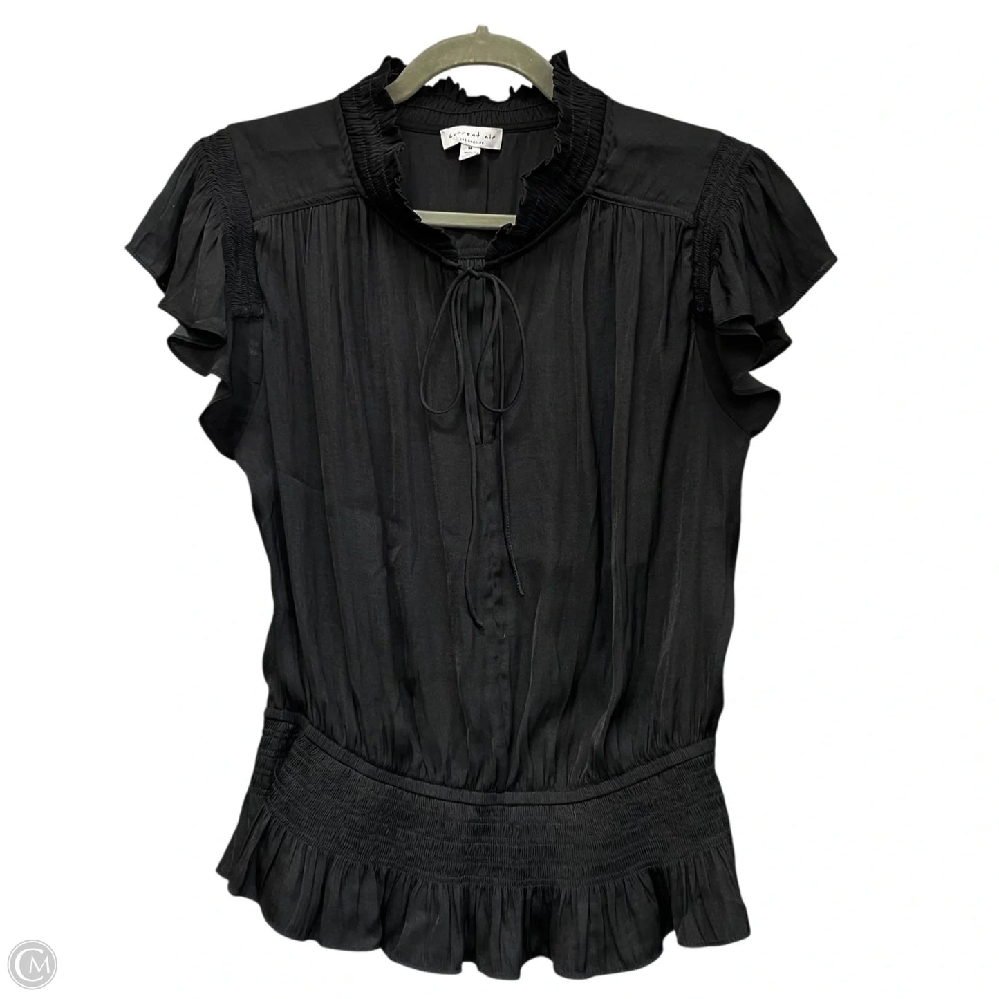 Blouse Short Sleeve By Current Air In Black, Size: M