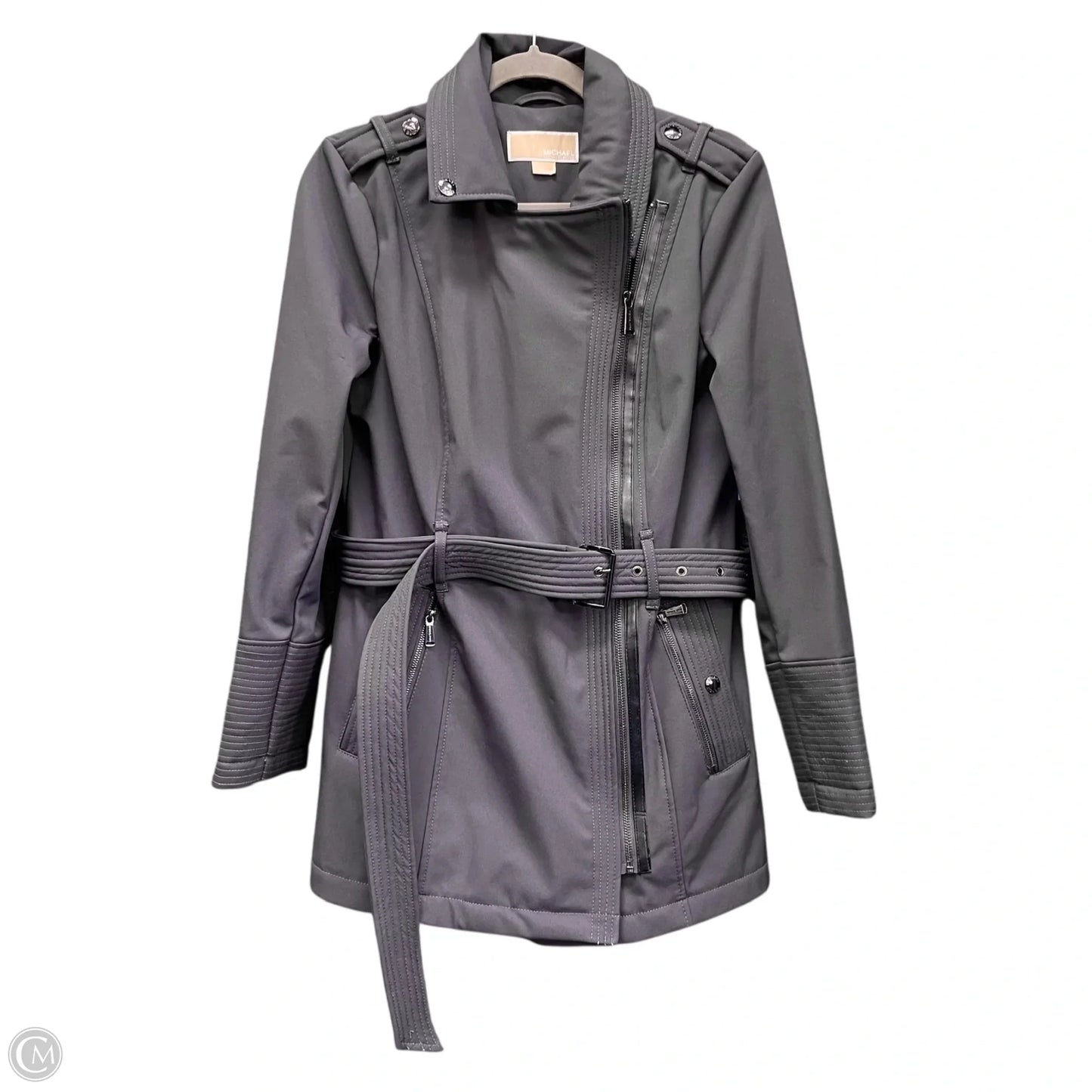 Coat Trench Coat By Michael By Michael Kors In Grey, Size: S