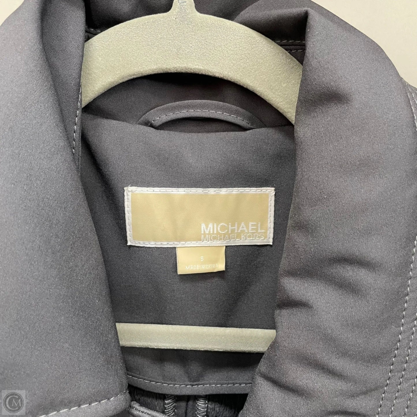 Coat Trench Coat By Michael By Michael Kors In Grey, Size: S