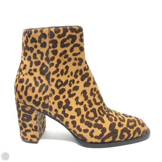 Boots Ankle Heels By Steve Madden In Animal Print, Size: 7.5