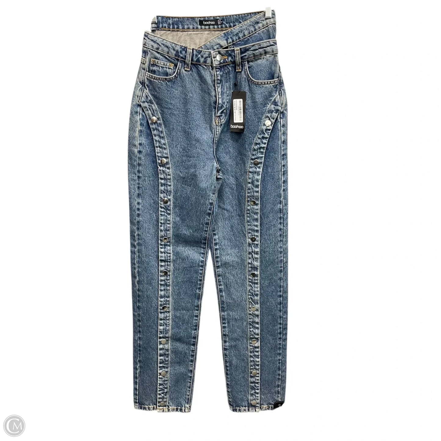 Jeans Straight By Boohoo Boutique In Blue Denim, Size: 4