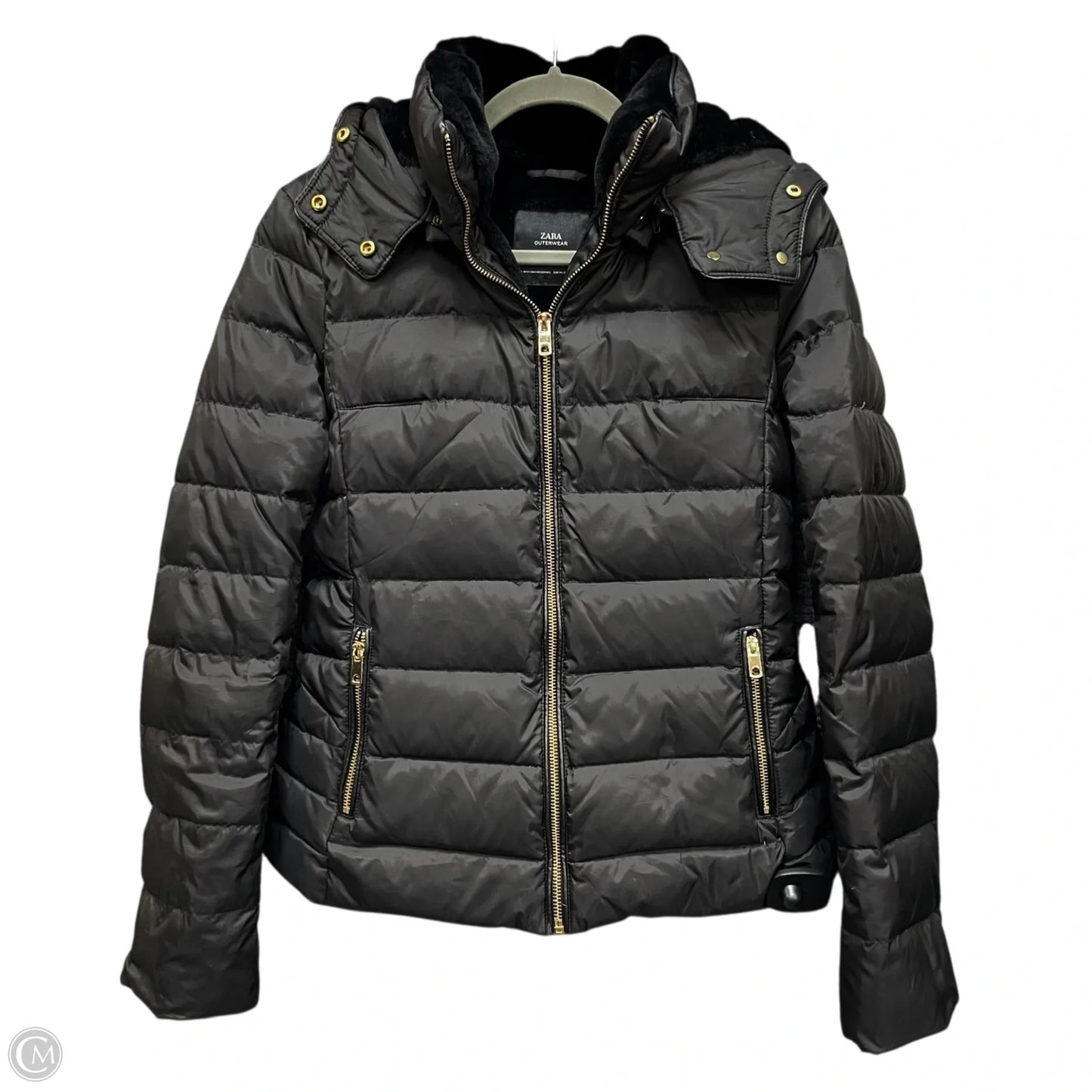 Jacket Puffer & Quilted By Zara In Black, Size: M