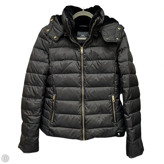 Jacket Puffer & Quilted By Zara In Black, Size: M