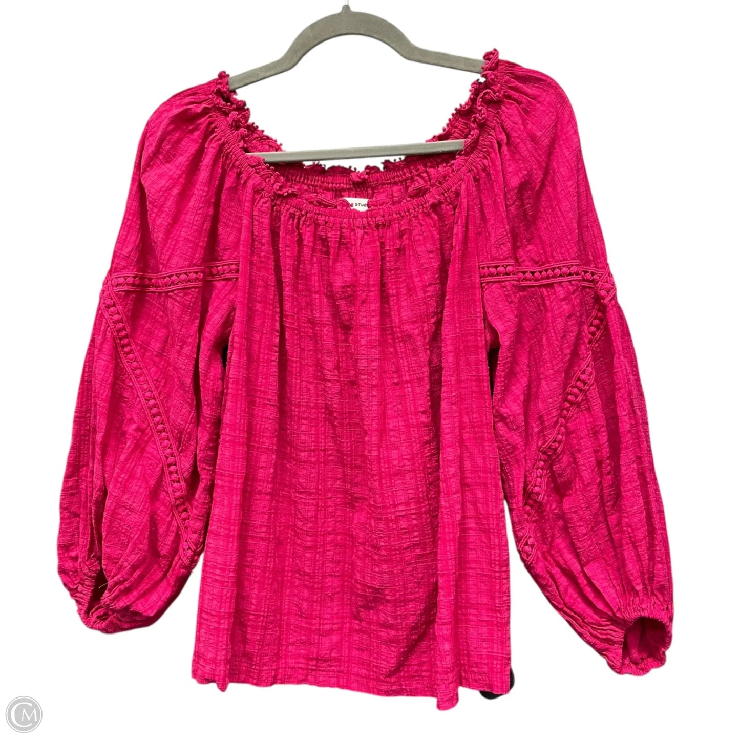Blouse Long Sleeve By Max Studio In Pink, Size: L
