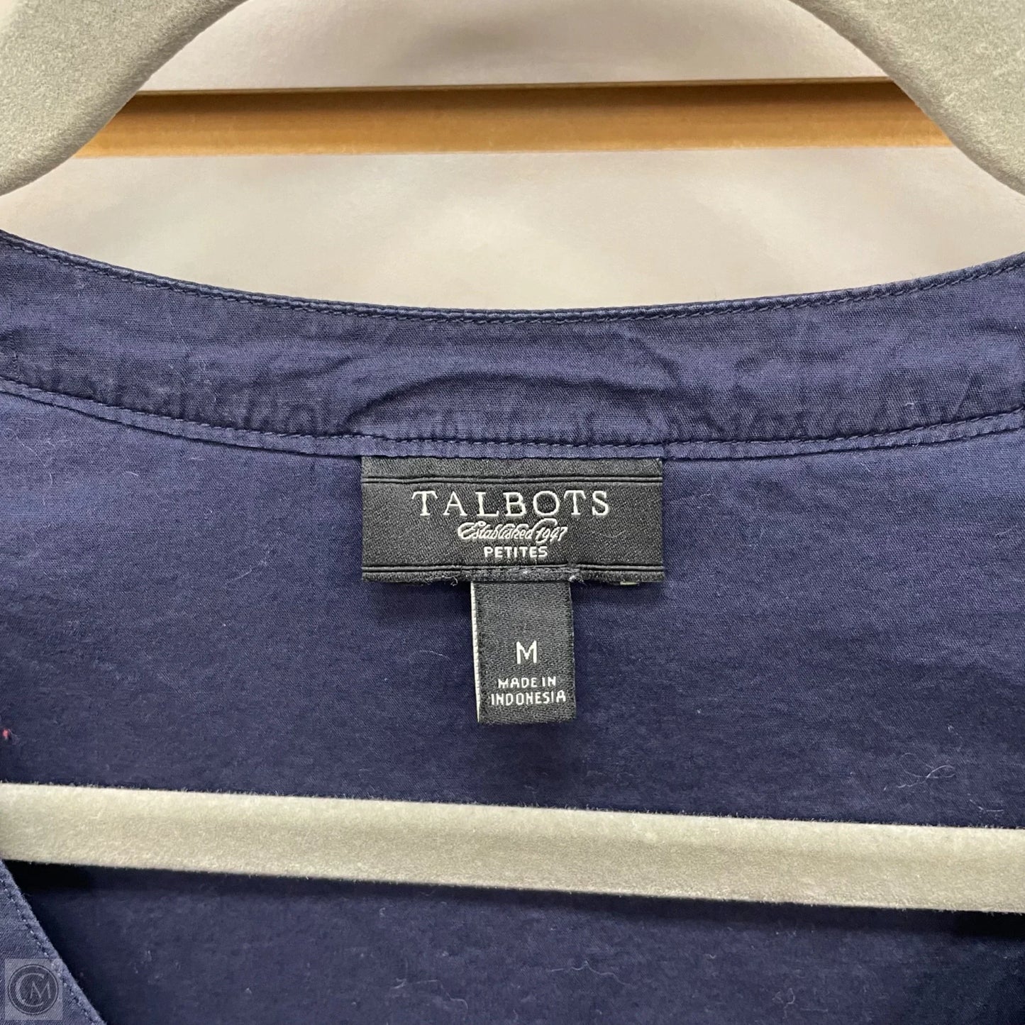 Blouse 3/4 Sleeve By Talbots In Navy, Size: M