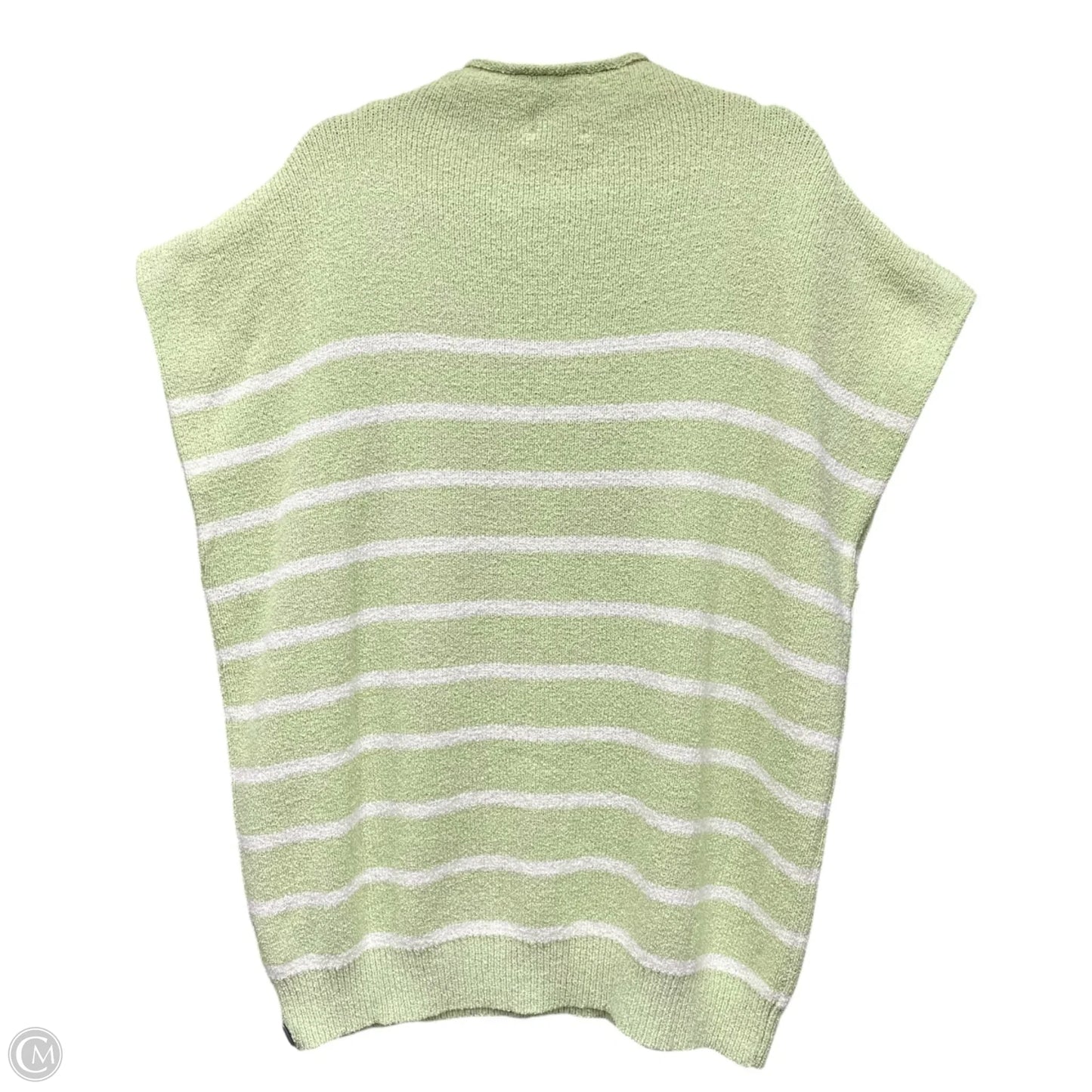 Sweater Short Sleeve By She + Sky In Green & White, Size: 1x