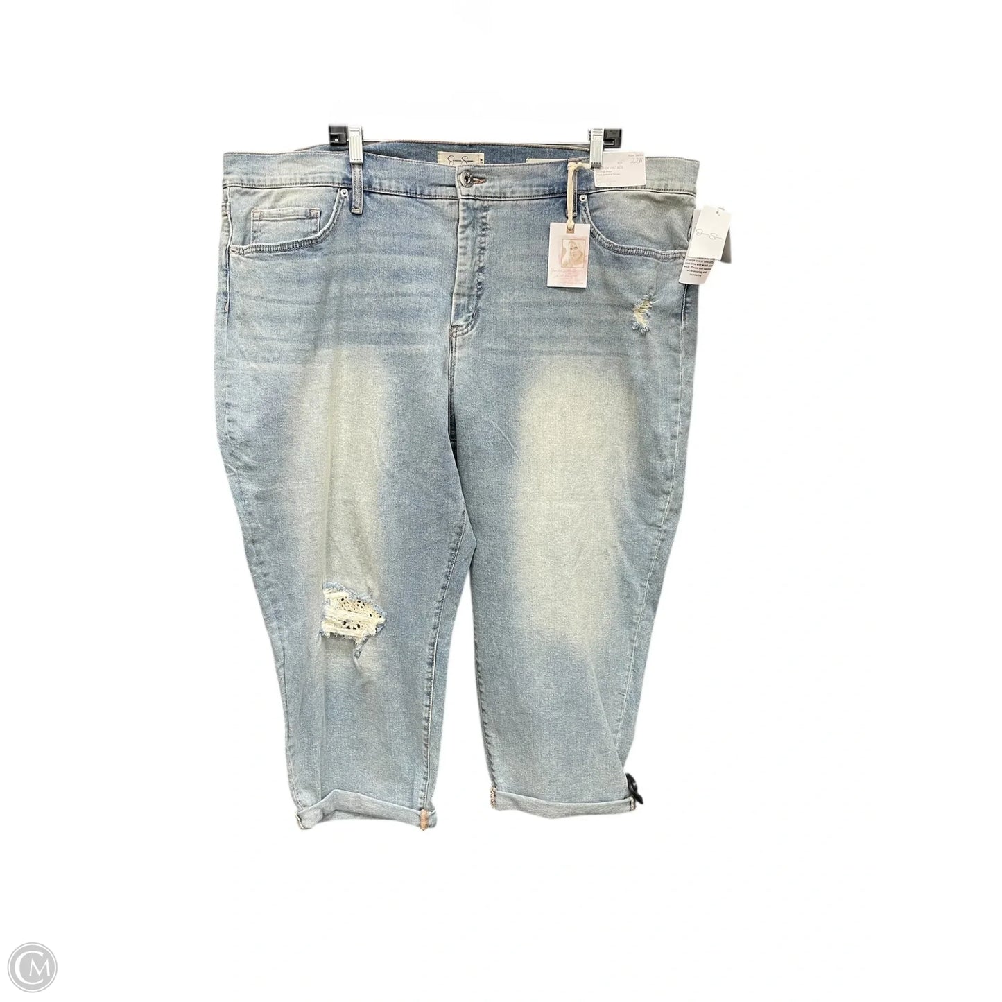 Jeans Cropped By Jessica Simpson In Blue Denim, Size: 22