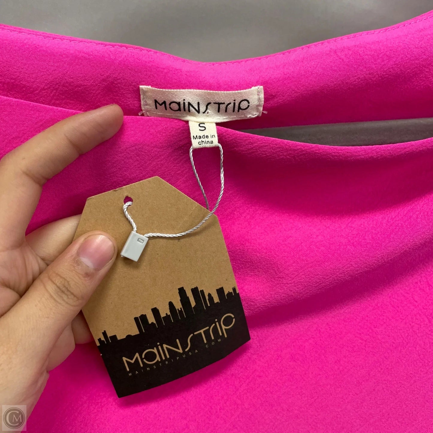 Blouse Short Sleeve By Main Strip In Pink, Size: S