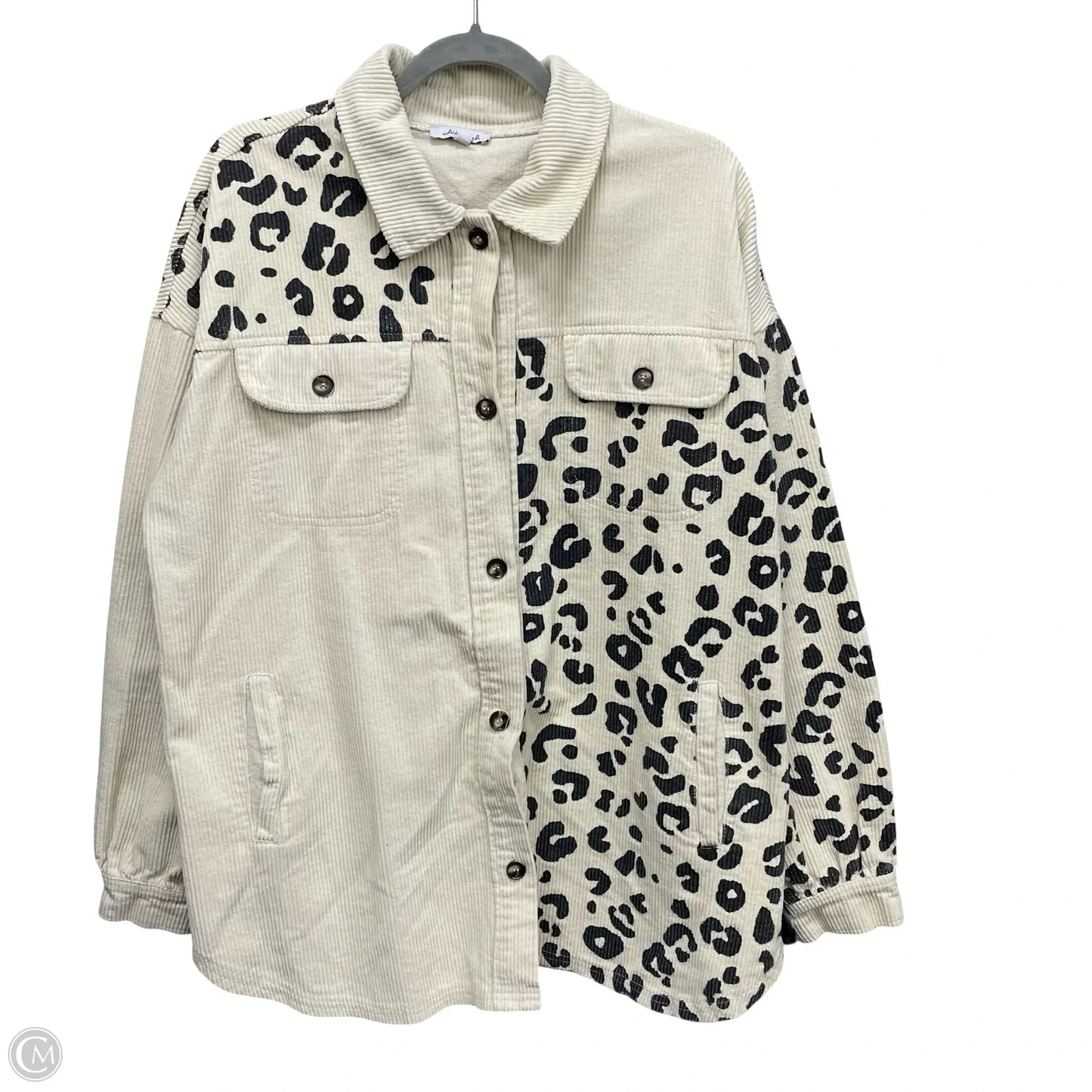 Jacket Shirt By White Birch In Beige, Size: L
