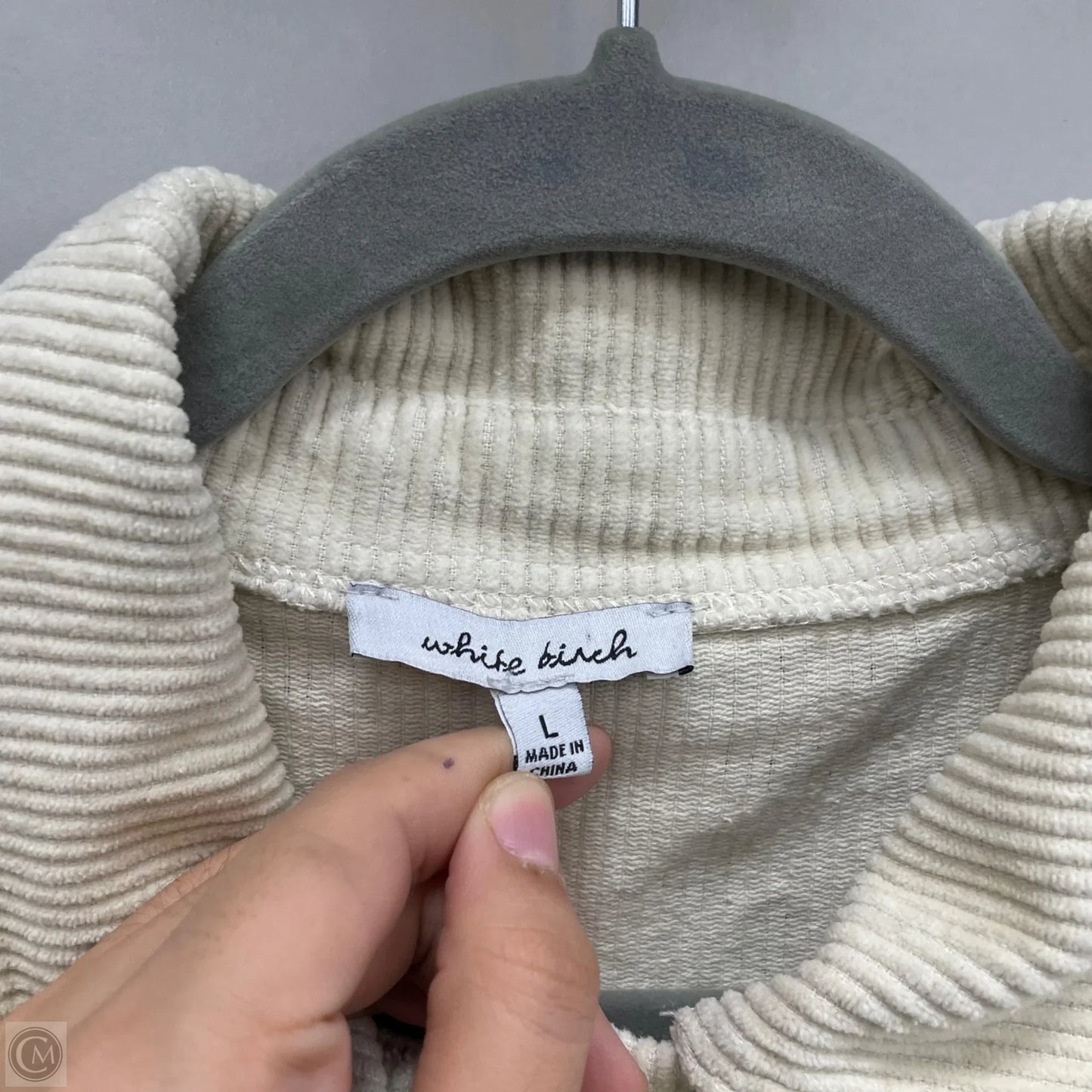 Jacket Shirt By White Birch In Beige, Size: L