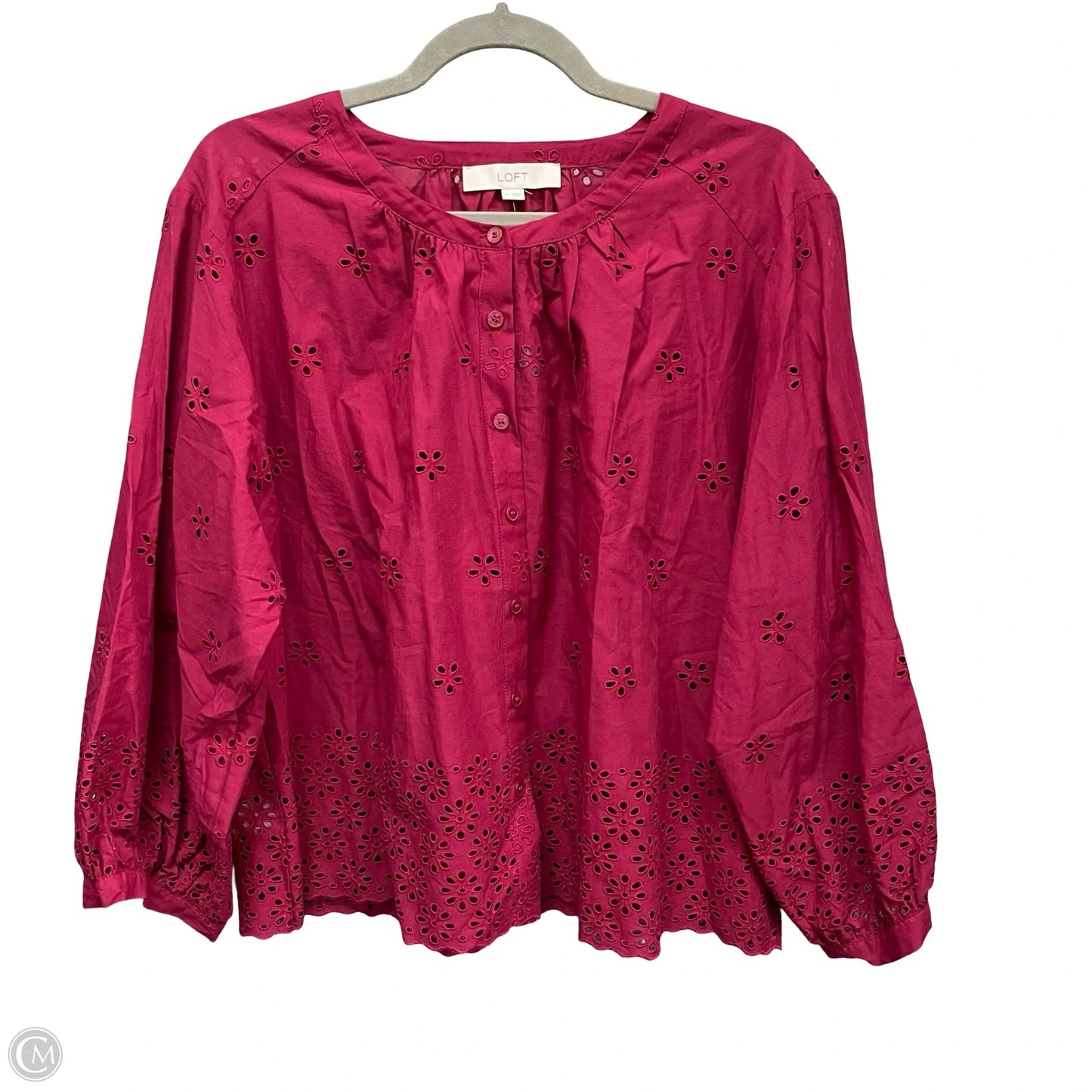 Blouse Long Sleeve By Loft In Red, Size: M