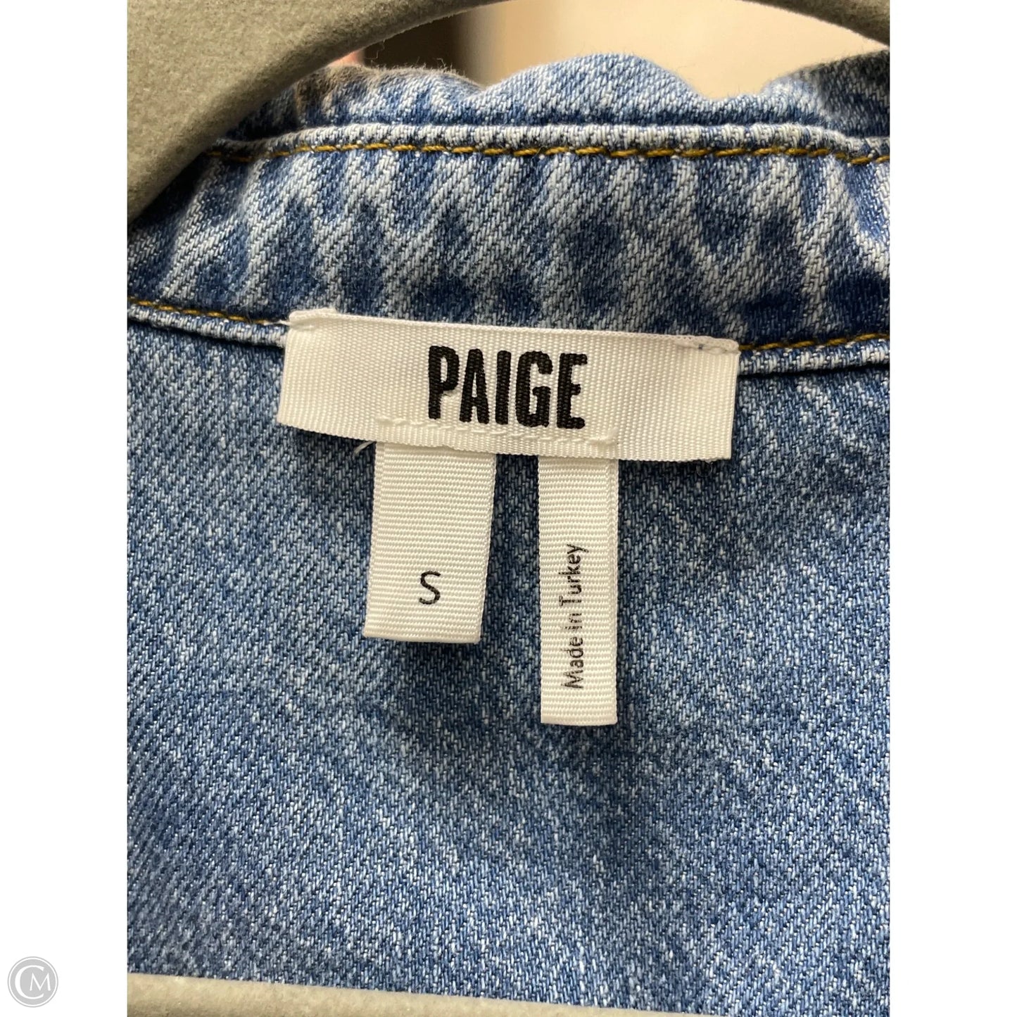 Top Short Sleeve By Paige In Blue Denim, Size: S