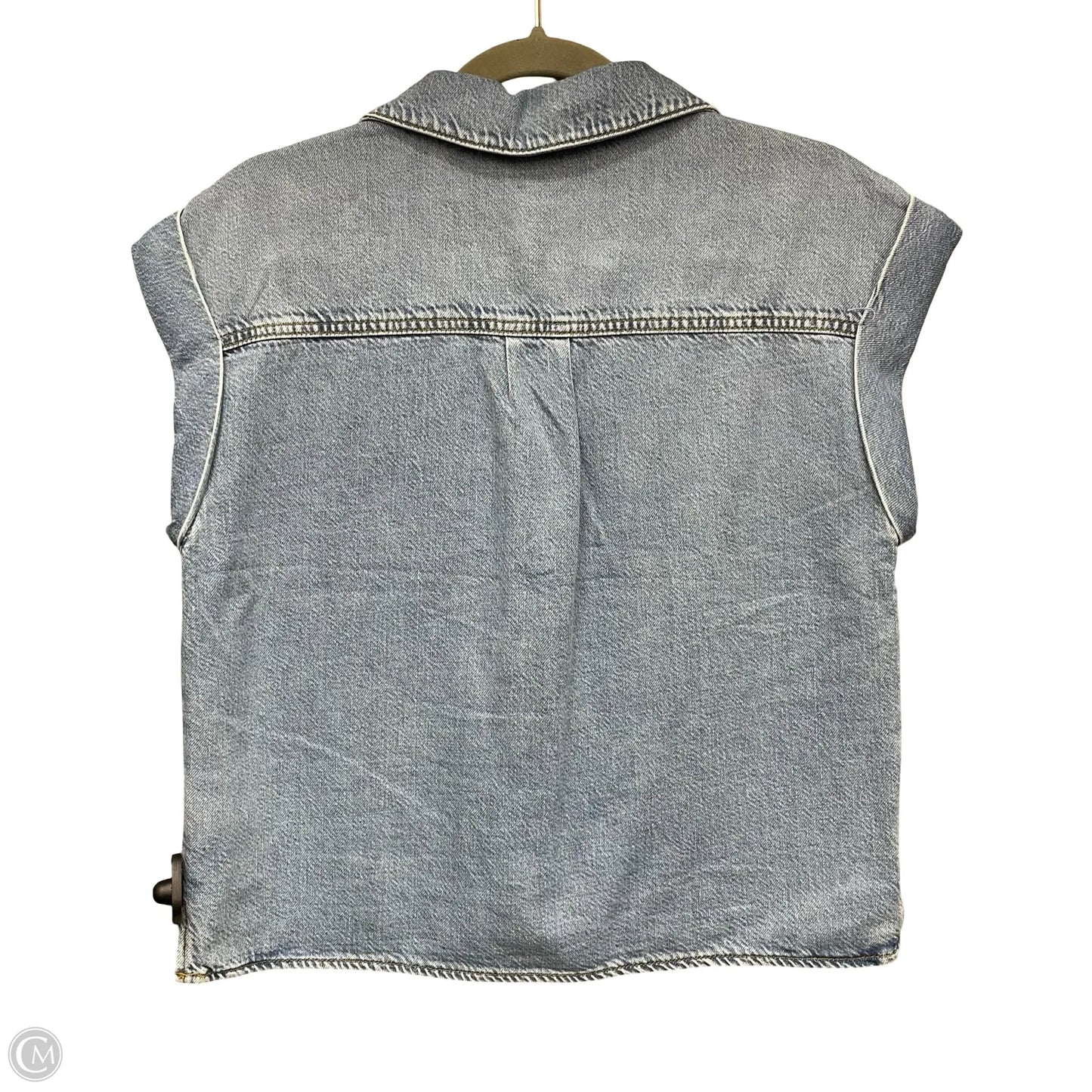 Top Short Sleeve By Paige In Blue Denim, Size: S