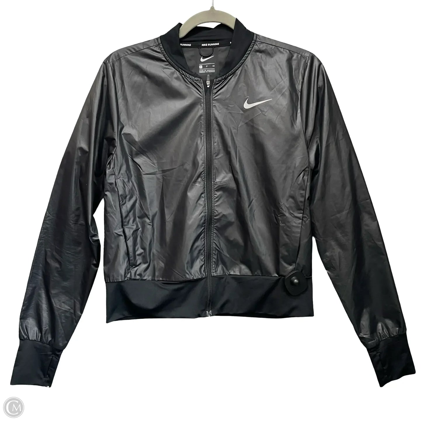 Athletic Jacket By Nike In Black, Size: S