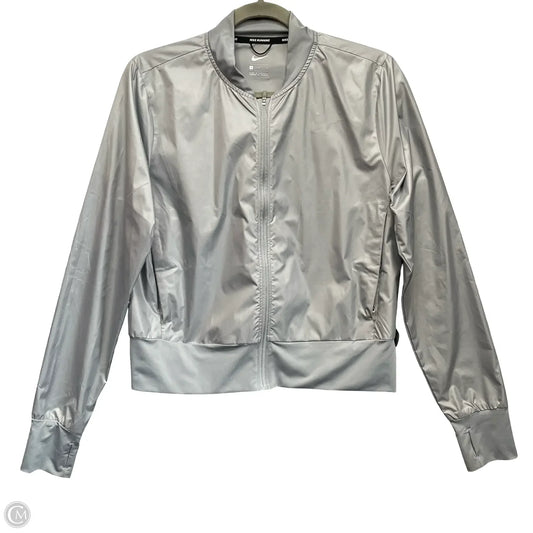 Athletic Jacket By Nike In Grey, Size: S