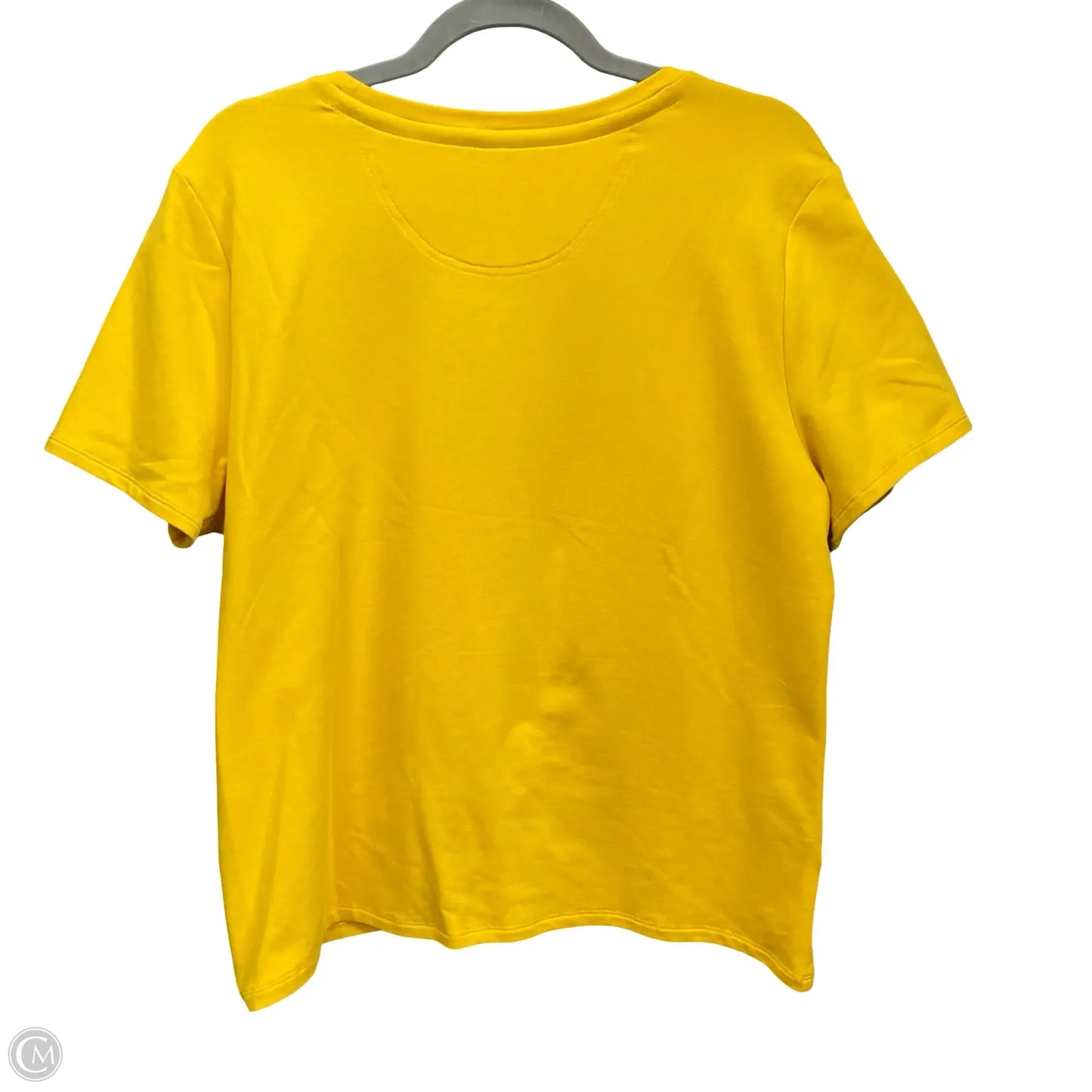 Top Short Sleeve Designer By Karl Lagerfeld In Yellow, Size: L