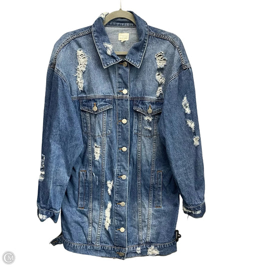 Jacket Denim By Caution To The Wind In Blue Denim, Size: L