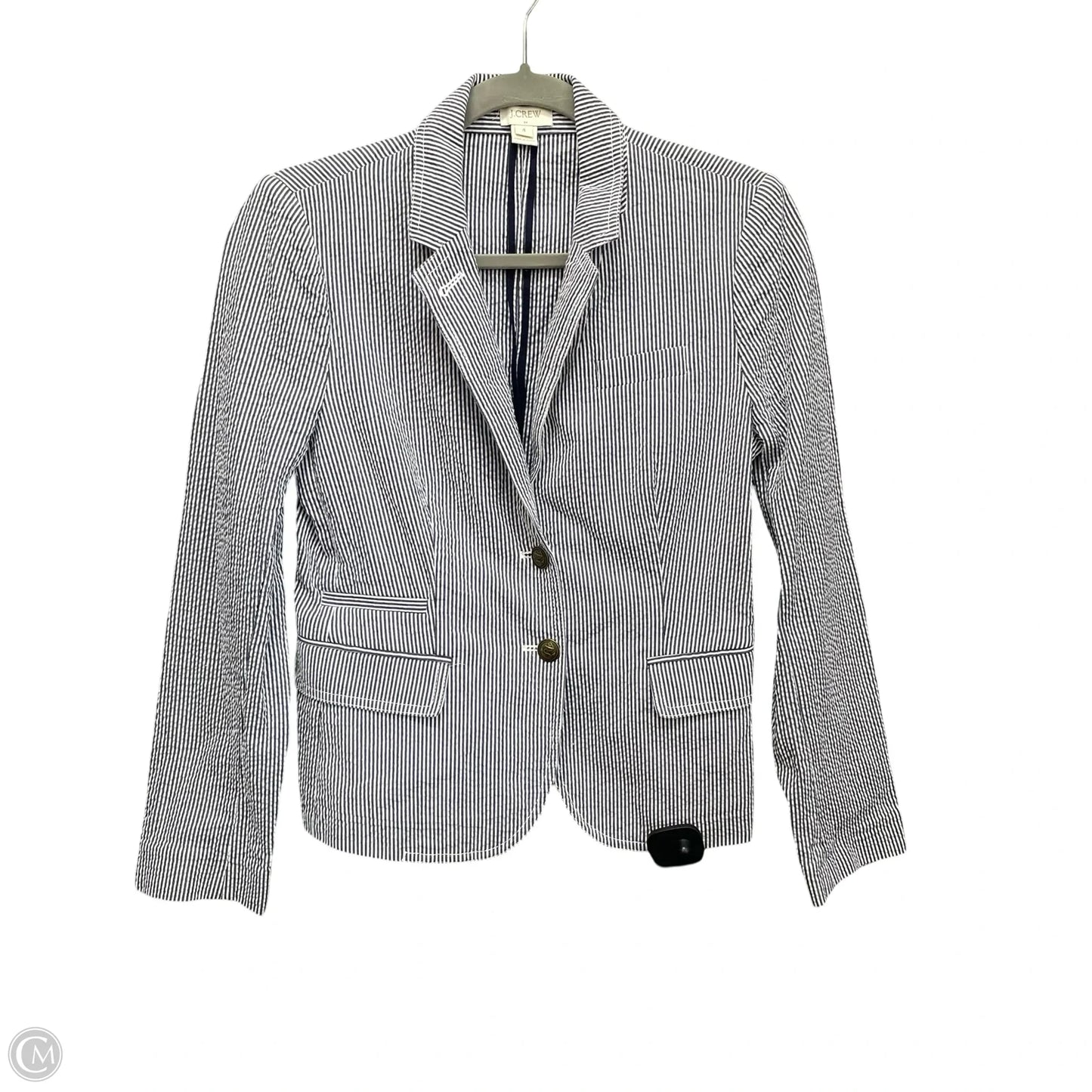 Blazer By J. Crew In Blue & White, Size: 4