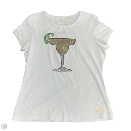 Top Short Sleeve Basic By Guess In White, Size: Xl