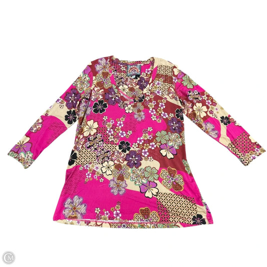 Top 3/4 Sleeve Basic By Johnny Was In Multi-colored, Size: S