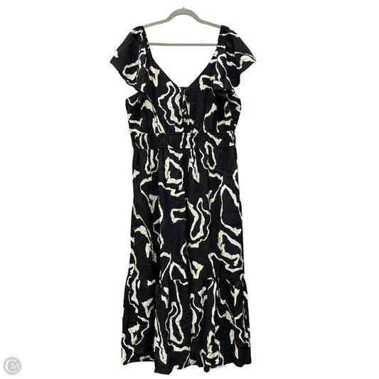 Dress Casual Midi By Nine West Apparel In Black & Cream, Size: 1x
