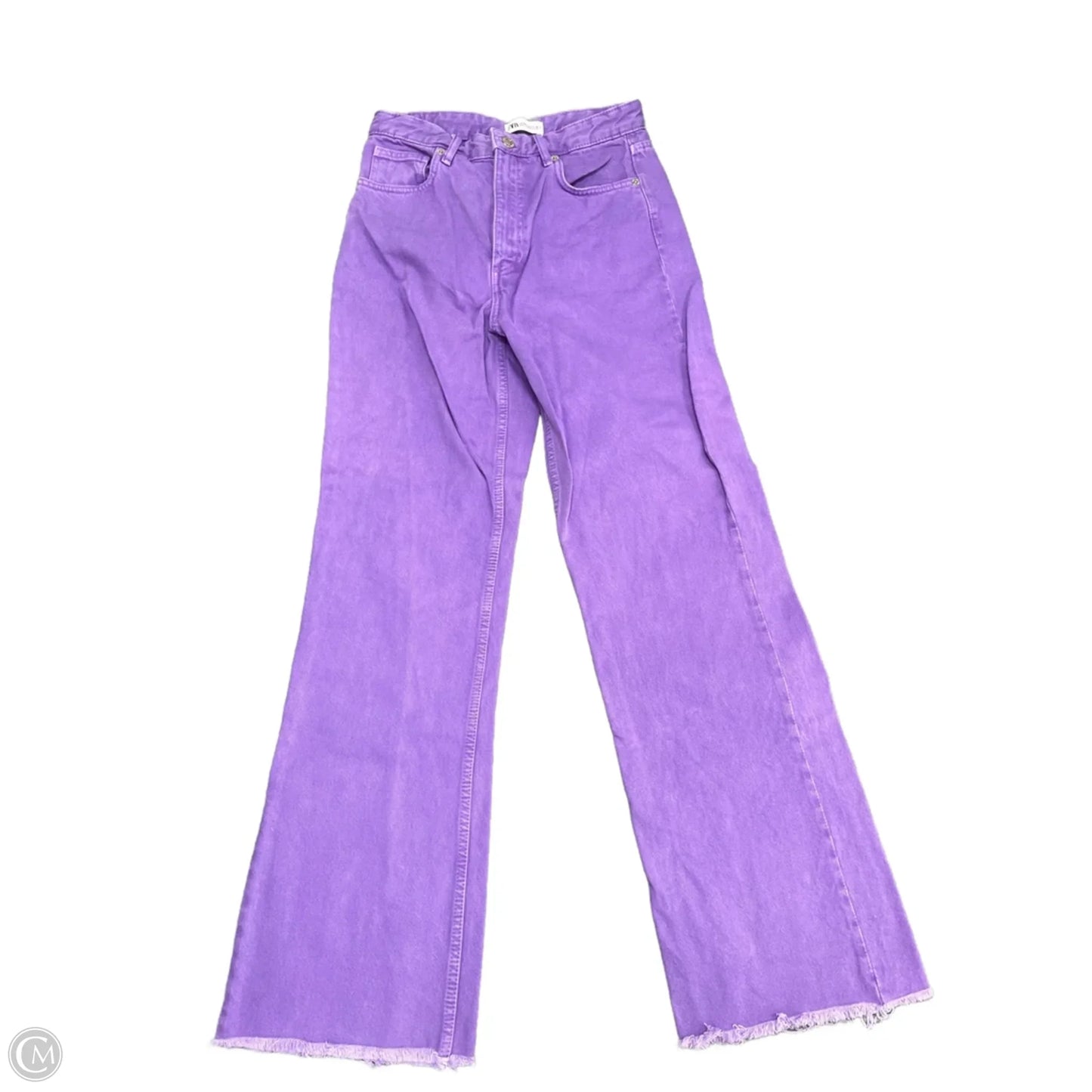 Jeans Wide Leg By Zara In Purple, Size: 8