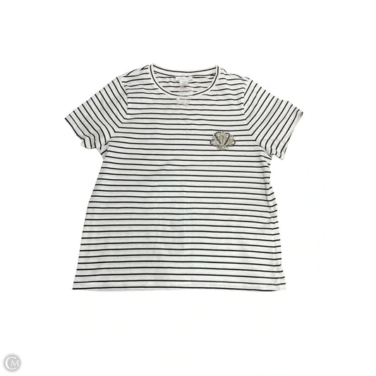 Top Short Sleeve By Cynthia Rowley In Black & White, Size: M