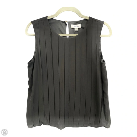 Blouse Sleeveless By Calvin Klein In Black, Size: S