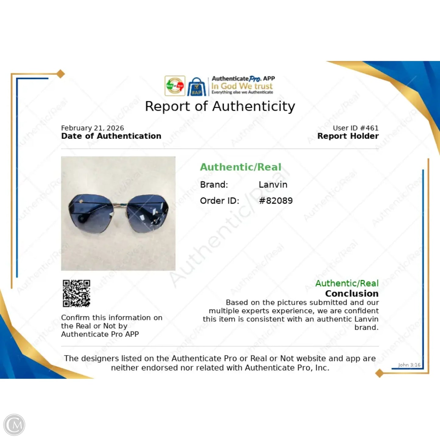 Sunglasses Luxury Designer By Lanvin