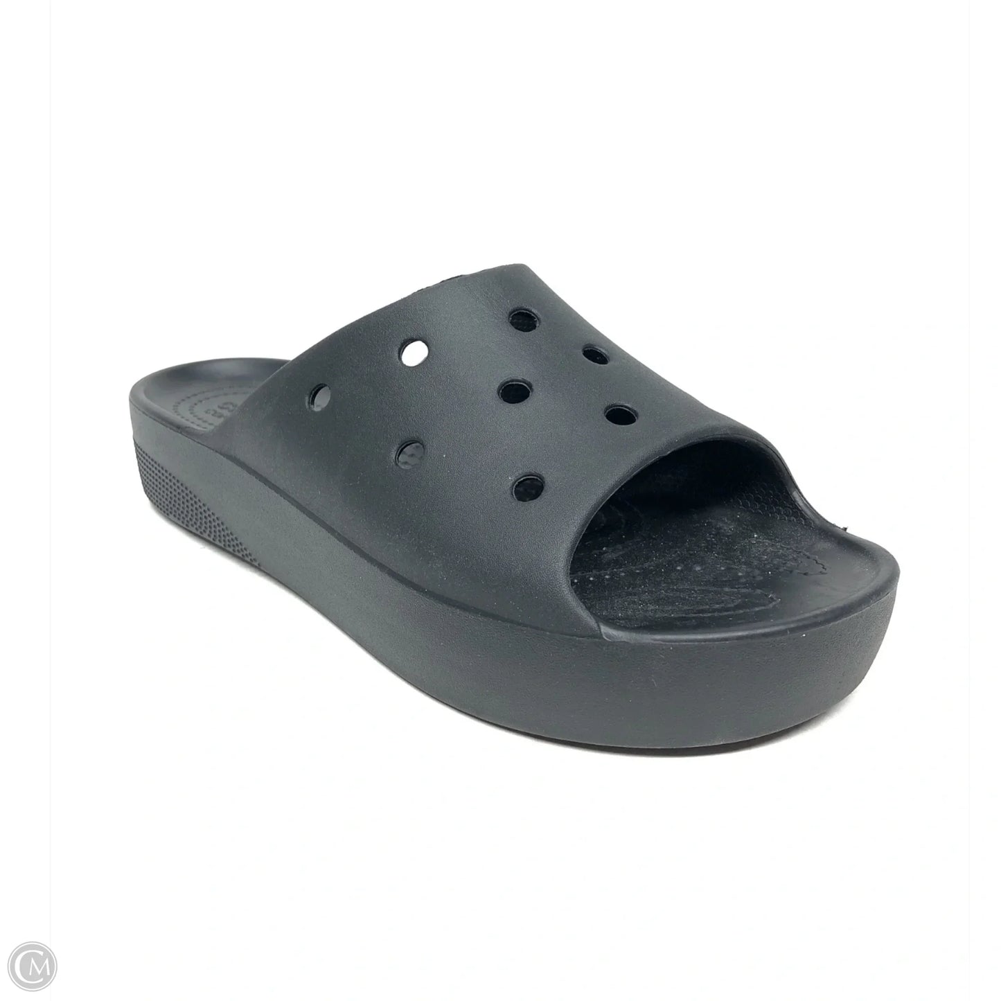 Sandals Flats By Crocs In Black, Size: 11