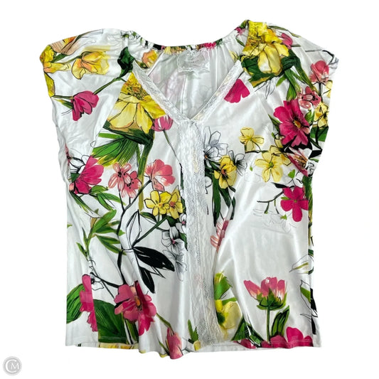Top Short Sleeve By Cupio In Floral Print, Size: L