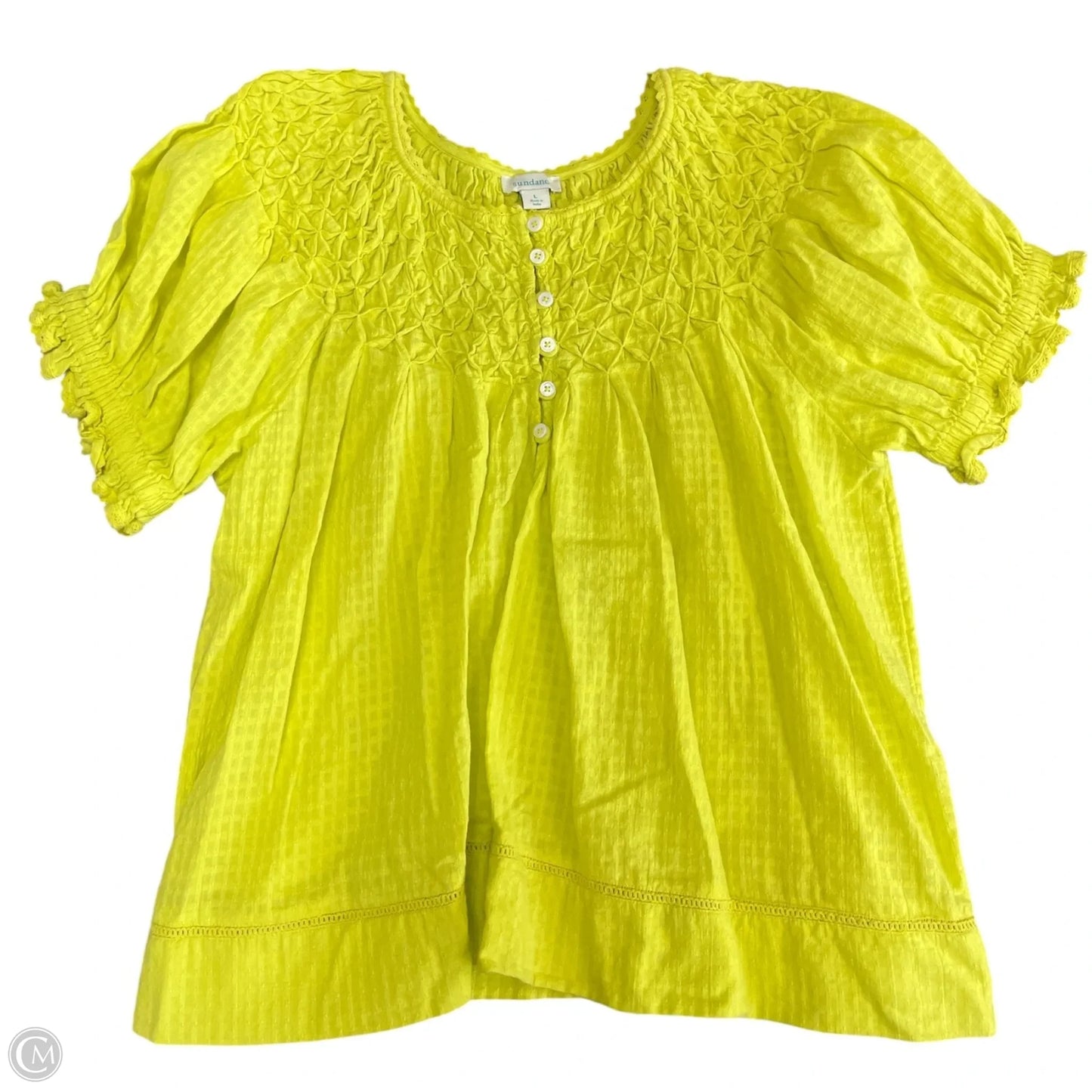 Top Short Sleeve By Sundance In Yellow, Size: L