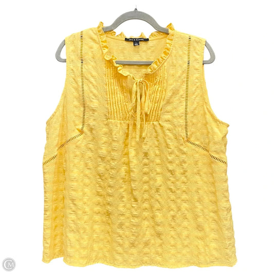 Blouse Sleeveless By Zac And Rachel In Yellow, Size: L