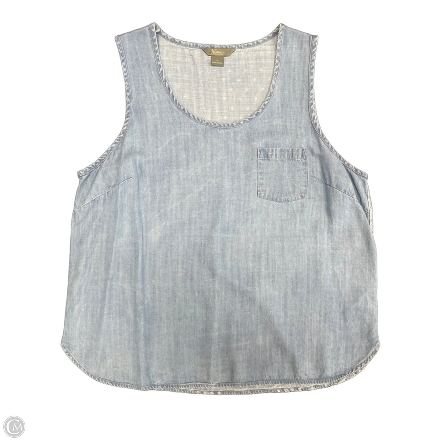 Top Sleeveless By Natural Reflections In Blue & White, Size: Xl
