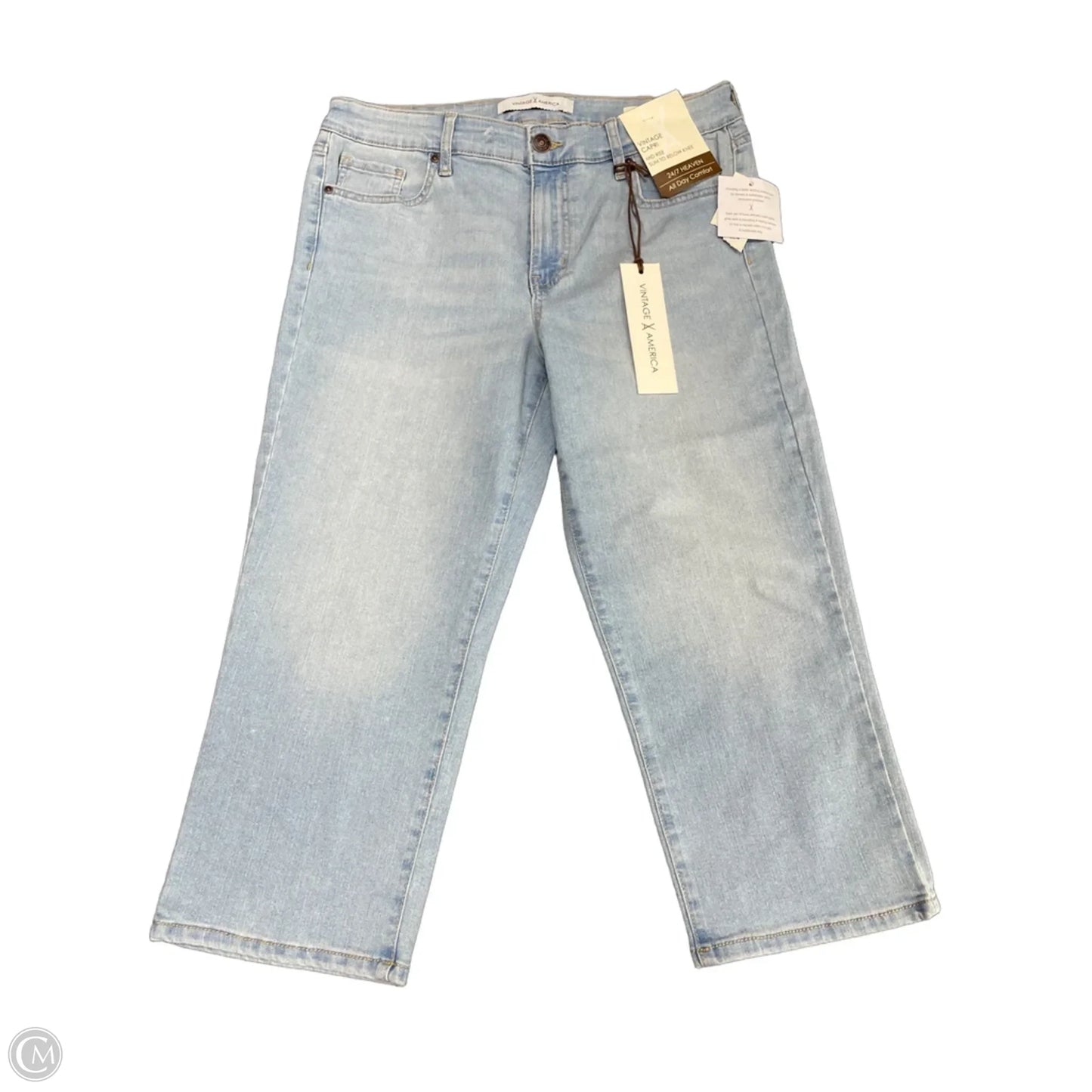 Capris By Vintage America In Blue Denim, Size: 10p